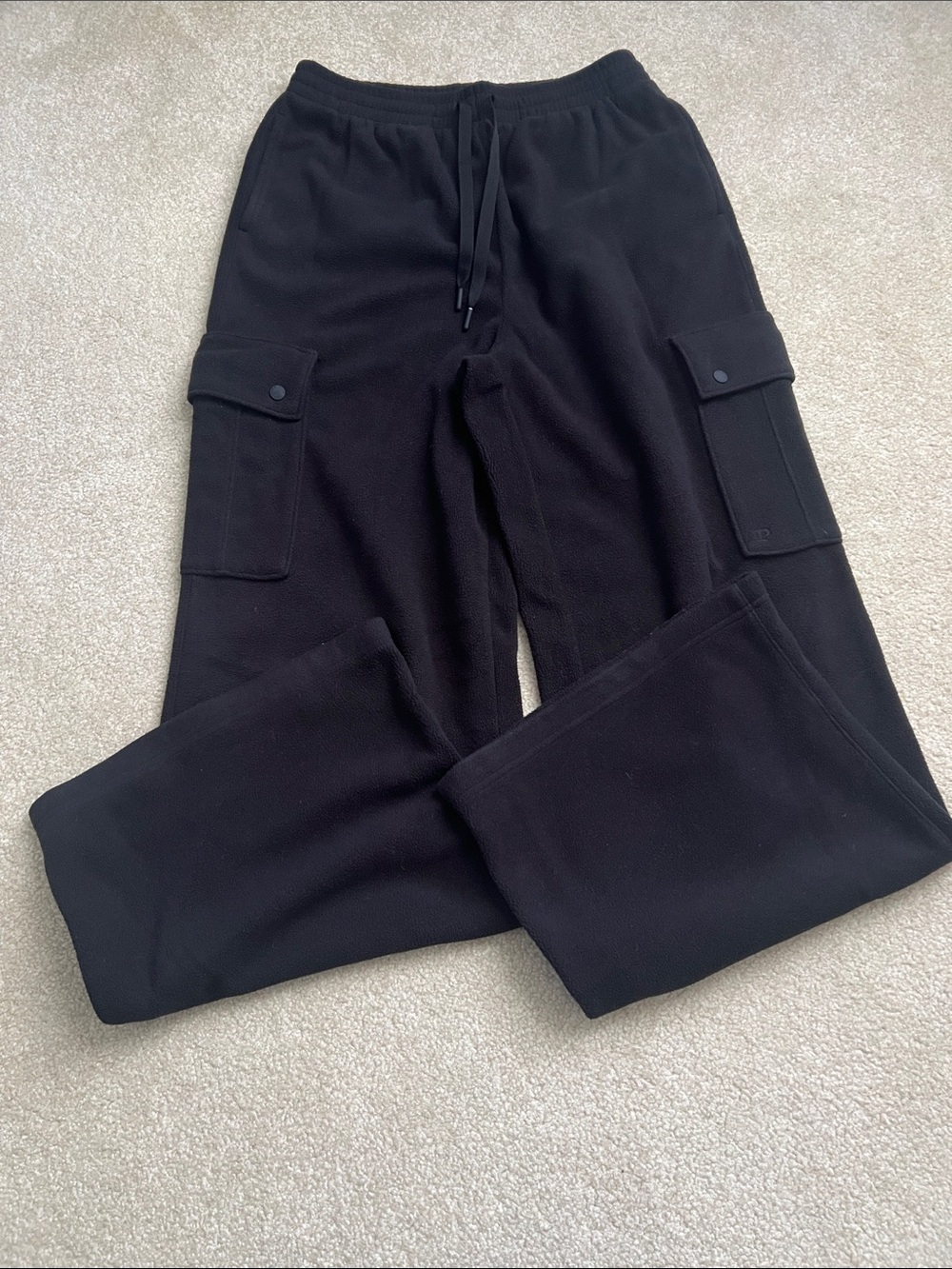 PINK Victoria's Secret Black Women’s Fleece Cargo Sweatpants Size S